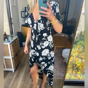 Black and white floral dress